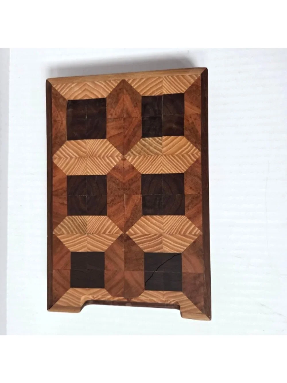 Handmade End Grain Octagon Wood Cutting Board Block Small 9.5